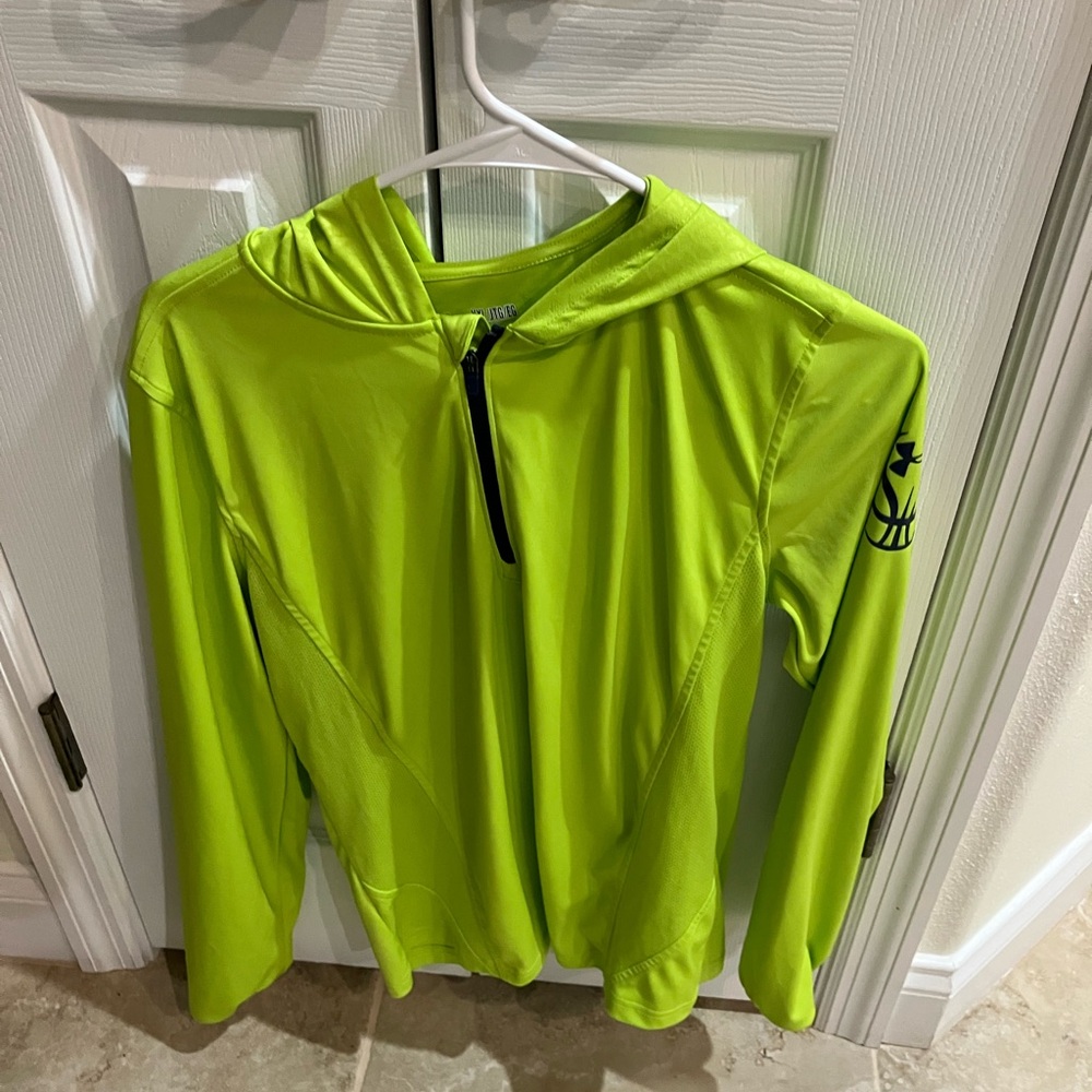 Under Armour Neon Green Zip-Up Long Sleeve
